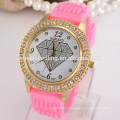 Bracelet en silicone montre bracelet en cristal montre horloge